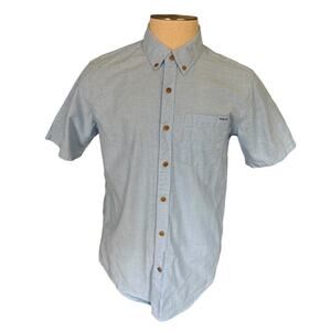 Hurley Men's Blue Cotton Button Front Shirt Size Medium